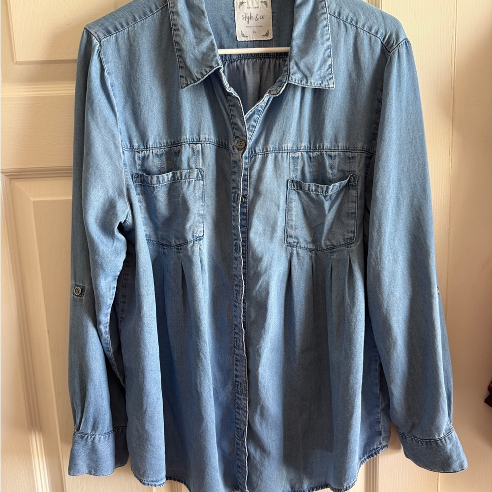 Style & Co. Sky Blue Denim Shirt
